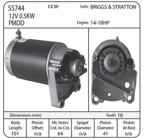 STARTER BRIGGS 18 HP
