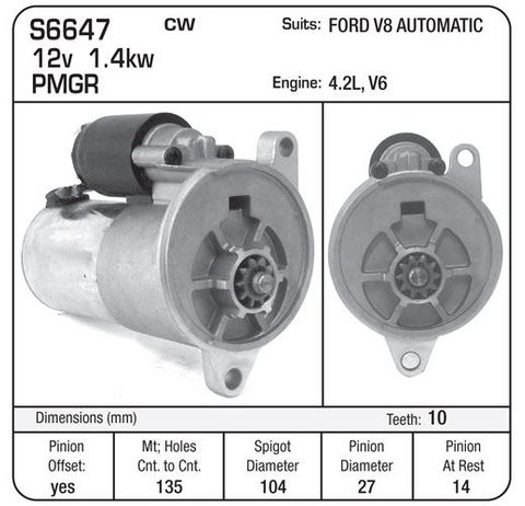 STR SUIT FORD AUTO (NEW NOSELESS) 3.8 V6 MUSTANG