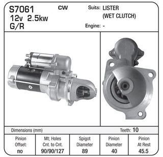 STARTER 12V 10TH40MM 28MT(WET)