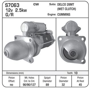 STR 28MT 12V 2.5KW 10TH WET 32MM
