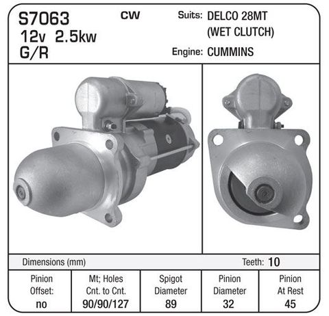 STR 28MT 12V 2.5KW 10TH WET 32MM