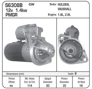 STARTER BOSCH OPEL TYPE 2L GM