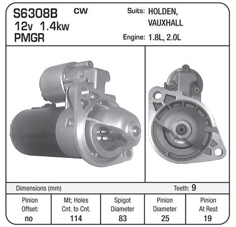 STARTER BOSCH OPEL TYPE 2L GM