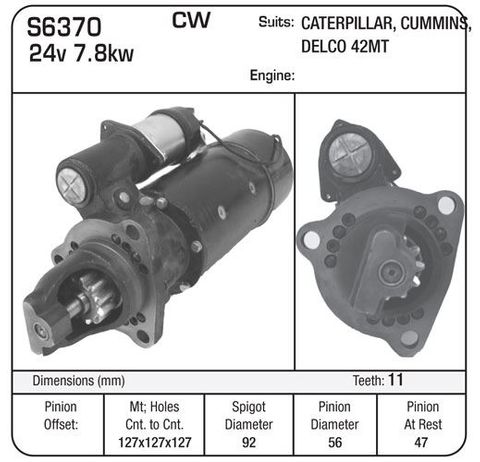 STARTER 42MT 24V 11TH BRAND NEW