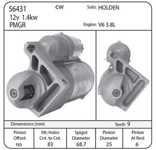 STARTER 12v  3.8 GM HOLDEN