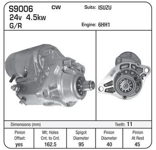 STARTER 24V G/R ISUZU  6HH1-6HK1