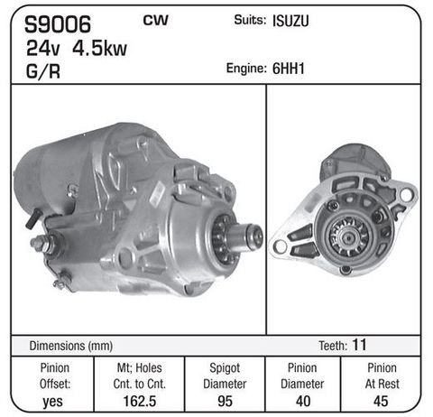 STARTER 24V G/R ISUZU  6HH1-6HK1