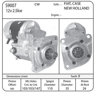 STARTER 12V 9TH G/R SUIT FIAT