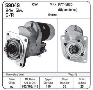 STR 24V 9TH  G/R  SUIT FIAT DENSO TYPE