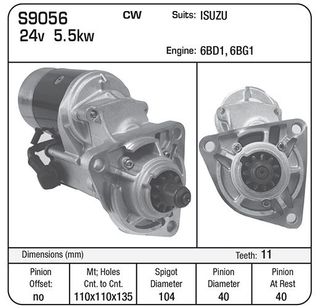 STARTER 24V ISUZU  G/R 4.5KW