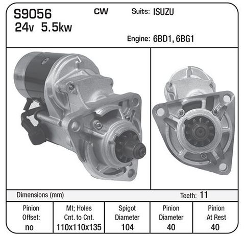STARTER 24V ISUZU  G/R 4.5KW