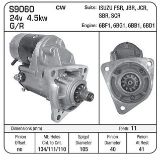 STARTER 24V SUIT 6 CYL ISUZU