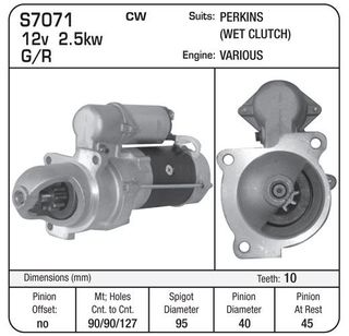 STR 28MT 12V 2.5KW 10TH WET CLUTCH 40MM