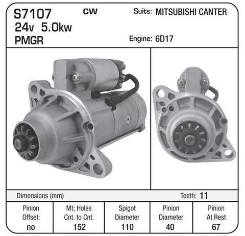 STARTER MITSI 24V PLANETRY 6D17