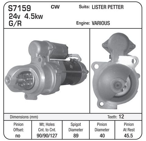 STARTER 24V 28MT WET 12TH 46mm