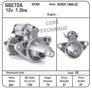STR ROVER 12V 1.2KW 10TH CCW MOQ32