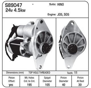 STR 24V 4.5KW SUIT HINO SO5C,S05D "99-