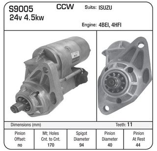 STR DENSO 24V 11TH CCW G/R BATT LEFT