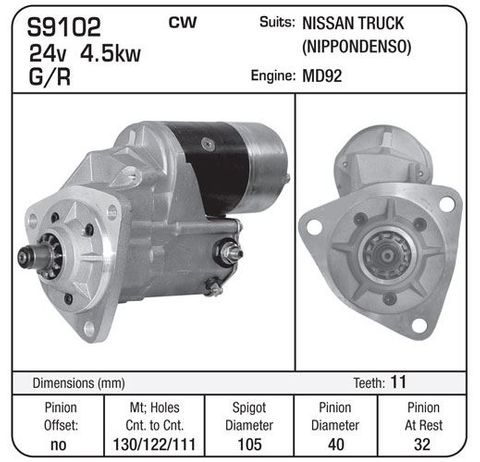 STARTER DENSO G/R SUIT NISSAN MD92
