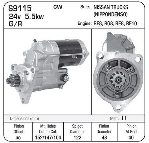 STR 24V ND 5.5KW RF8 RG8 RF10 RE10 NISSAN
