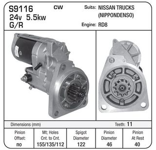 STARTER 24V ND 5.5KW RD8 NISSAN