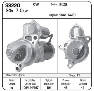 STARTER 7KW GR SUIT 6WA1 ISUZU