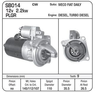 STARTER 12V 2.2KW SUIT FIAT