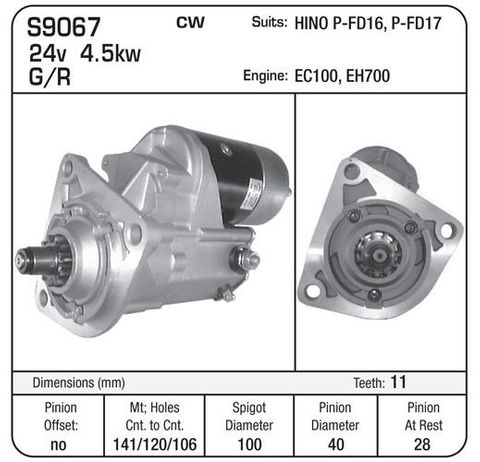 STR DENSO 24V 11TH HINO 3BLT