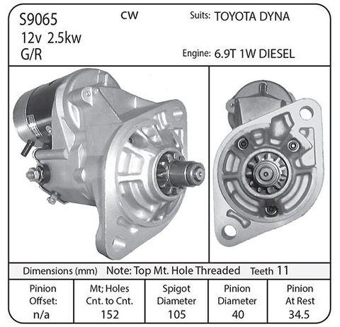STARTER 12V DENSO SUIT 1W