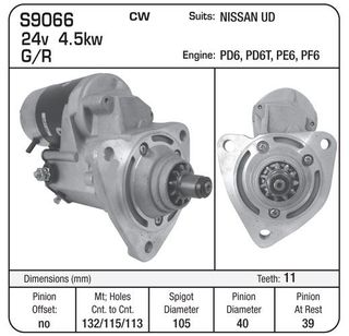 STARTER 24V SUIT NISSAN PD6,PE6,PF6