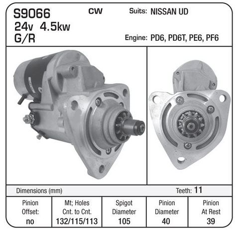 STARTER 24V SUIT NISSAN PD6,PE6,PF6