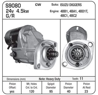 STR 12V 4.5KW N/D SUIT ISUZU 24V H/D