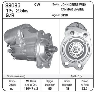 STR 2.5KW 15TH 4BOLT YANMAR
