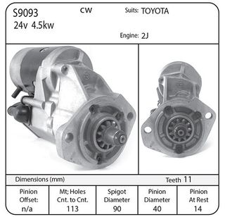 STARTER 24V 11TH TOYOTA 2J