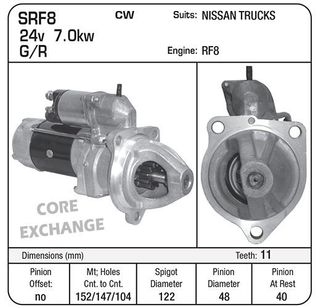 STARTER 7.5KW G/R NISSAN RF8