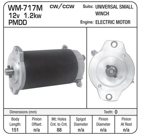 MOTOR ASSY 12V WINCH