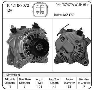ALT 12V SUIT TOYOTA RLO