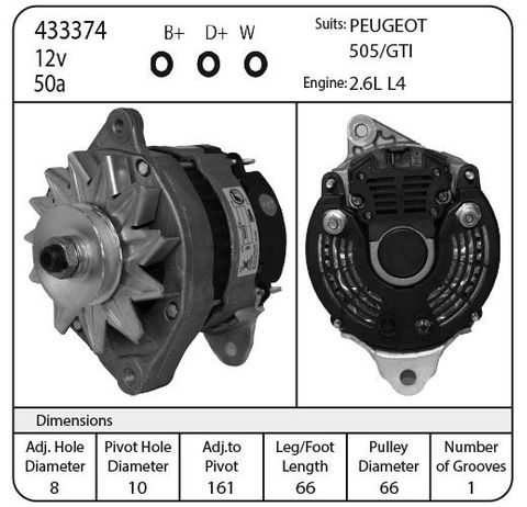 ALT 12V VALEO SUIT PEUGEOT