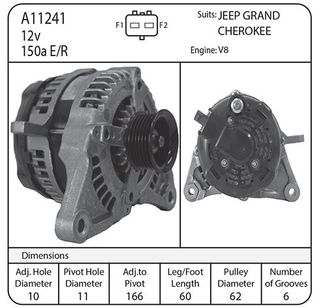 ALT SUIT GRAND CHEROKEE 07-09 12V 150A