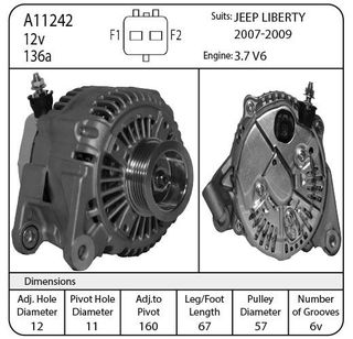 ALT 12V 136A E/REG CHRYSLER / MITSI