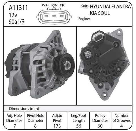 ALT VALEO 12V 90AMP IR/IF