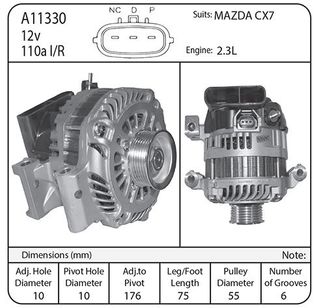 ALT 12V 110AMP SUIT MAZDA CX7, MPV