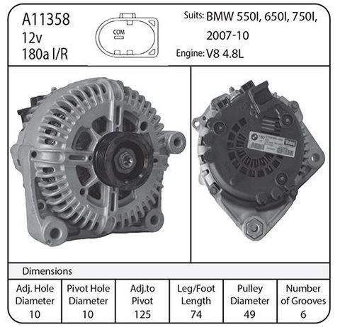 BMW 545, 550, 645, 745 SERIES 4.4L 2004-ON
