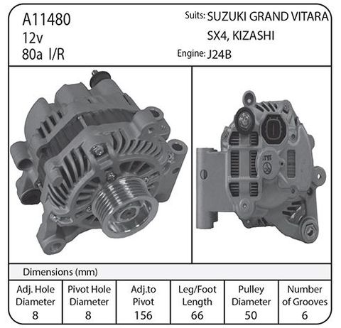 ALT 12V 80A SUIT SUZUKI GRAND VITARA