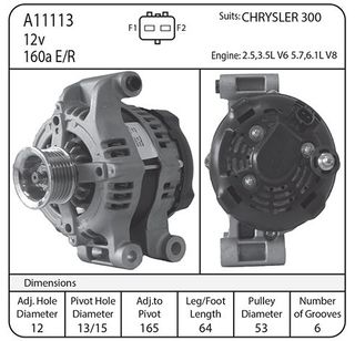 ALT CHRYSLER 300C 160AMP ER/IF
