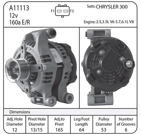 ALT CHRYSLER 300C 160AMP ER/IF
