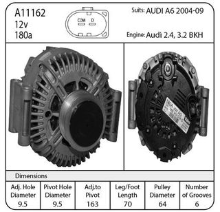 ALT VALEO 180A SUIT AUDI 2004-2009