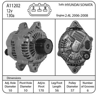 ALTERNATOR 12V 130A ND HYUNDAI SONATA
