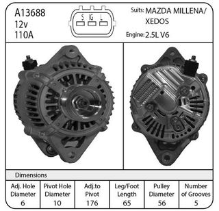 ALT DENSO IR/IF 12V 110AMP SUIT MAZDA