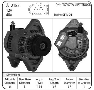 ALTERNATOR 12V ND TOYOTA LIFT TRUCK